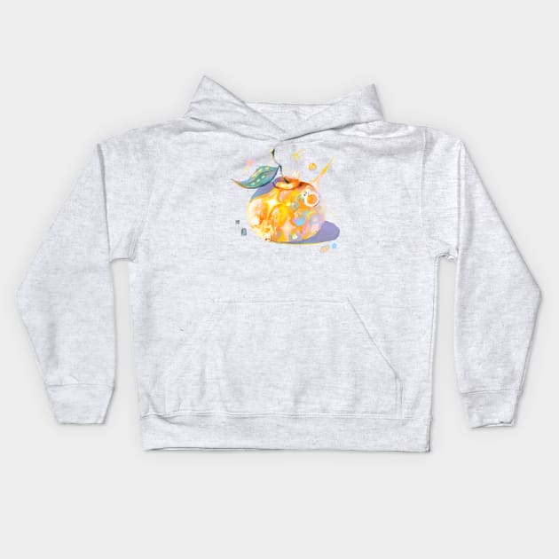 Tangerine Bunny Kids Hoodie by happyyu